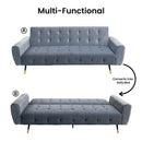 Sarantino Ava 3-seater Tufted Velvet Sofa Bed By Sarantino - Light Grey-8