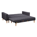 Sarantino Linen Fabric Corner Sofa Bed Couch Lounge With Chaise Furniture - Dark Grey-2