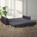 Sarantino Linen Fabric Corner Sofa Bed Couch Lounge With Chaise Furniture - Dark Grey-5