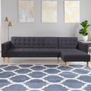 Sarantino Linen Fabric Corner Sofa Bed Couch Lounge With Chaise Furniture - Dark Grey-6