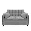 Sarantino Quincy 2-Seater Velvet Sofa Bed in Dark Grey with Wooden Frame and Tufted Design-2