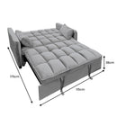 Sarantino Quincy 2-Seater Velvet Sofa Bed in Dark Grey with Wooden Frame and Tufted Design-4