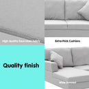 Sarantino Linen Corner Sofa Couch Lounge L-shape W/right Chaise Seat Light Grey-4