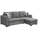 Sarantino Fontana Pullout Sofa Bed with Storage Chaise Lounge - Grey-1
