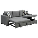 Sarantino Fontana Pullout Sofa Bed with Storage Chaise Lounge - Grey-5