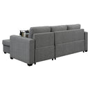 Sarantino Fontana Pullout Sofa Bed with Storage Chaise Lounge - Grey-7