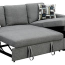 Sarantino Fontana Pullout Sofa Bed with Storage Chaise Lounge - Grey-9