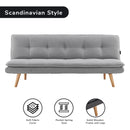 Sarantino 3 Seater Linen Couch Sofa Bed Lounge Futon - Light Grey-2