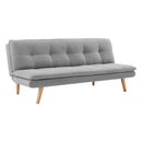 Sarantino 3 Seater Linen Couch Sofa Bed Lounge Futon - Light Grey-5