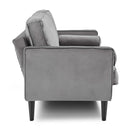 Sarantino Faux Velvet Sofa Bed Couch Furniture Lounge Suite Seat Grey-3