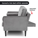 Sarantino Faux Velvet Sofa Bed Couch Furniture Lounge Suite Seat Grey-10