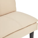 Sarantino 3 Seater Modular Faux Linen Fabric Sofa Bed Couch - Beige-12