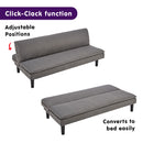 Sarantino 3 Seater Modular Faux Linen Fabric Sofa Bed Couch -Dark Grey-3