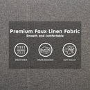 Sarantino 3 Seater Modular Faux Linen Fabric Sofa Bed Couch -Dark Grey-10