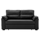 Sarantino Faux Leather Sofa Bed Couch Lounge - Black-1