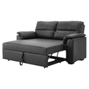 Sarantino Faux Leather Sofa Bed Couch Lounge - Black-3