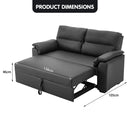 Sarantino Faux Leather Sofa Bed Couch Lounge - Black-7