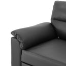 Sarantino Faux Leather Sofa Bed Couch Lounge - Black-10