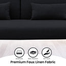 Sarantino  Mia 3-Seater Sofa Bed with Chaise & 3 Pillows - Black-11