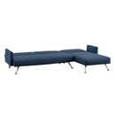 Sarantino Mia 3-Seater Sofa Bed with Chaise & 3 Pillows - Blue-2