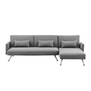 Sarantino Mia 3-Seater Corner Sofa Bed Chaise and Pillows Dark Grey-1