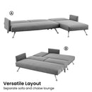 Sarantino Mia 3-Seater Corner Sofa Bed Chaise and Pillows Dark Grey-8