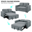 Sarantino Hoffman Linen Sofa Bed with Cushions & Cup Holders Airforce Blue-6