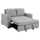 Sarantino Hoffman Linen Sofa Bed Chair With Cushions &cup Holders Light Grey-2
