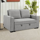 Sarantino Hoffman Linen Sofa Bed Chair With Cushions &cup Holders Light Grey-10