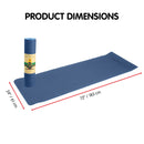 Powertrain TPE Yoga Exercise Mat Home Gym Pilates Fitness 8mm Thick in Dark Blue-4