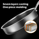 Stainless Steel Frying Pan Non-Stick Cooking Frypan Cookware 30cm Honeycomb Double Sided-3