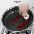 Stainless Steel Frying Pan Non-Stick Cooking Frypan Cookware 30cm Honeycomb Double Sided-8