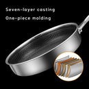 316 Stainless Steel Frying Pan Non-Stick Cooking Frypan Cookware 32cm Honeycomb Single Sided without lid-5