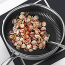 Stainless Steel Frying Pan Non-Stick Cooking Frypan Cookware 32cm Honeycomb Double Sided-5