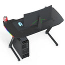 120cm New Arrive Computer Table Z Shaped Gaming Desk With RGB Led Lights Gaming Tables-5