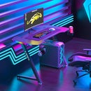 120cm New Arrive Computer Table Z Shaped Gaming Desk With RGB Led Lights Gaming Tables-10