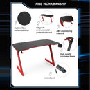 140cm New Arrive Computer Table Z Shaped Gaming Desk With RGB Led Lights Gaming Tables-7