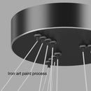 Black 4 Rings Minimalist LED Pendant Light Adjustable Circular Chandelier-3