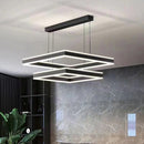 Modern Minimalist Square Pendant Light Adjustable LED Chandelier Double Layer(straight base)-1