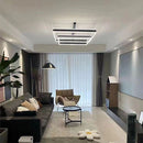 Modern Minimalist Square Pendant Light Adjustable LED Chandelier Double Layer(straight base)-5