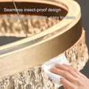 Gold 3 Rings 180W Modern Luxury Ring Pendant Light Adjustable Water Ripple LED Chandelier-3
