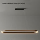 Modern Minimalist Oval Pendant Light Adjustable LED Chandelier Black-2