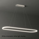 Modern Minimalist Oval Pendant Light Adjustable LED Chandelier Black-11