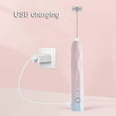 USB Charging Electric Egg Beater Milk Frother Handheld Drink Coffee Foamer Black with 2 Stainless Steel Whisks-8