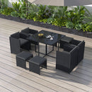 Horrocks 8 Seater Outdoor Dining Set-Black-3