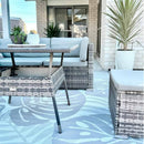 8PC Outdoor Dining Set Wicker Table &amp; Chairs-Grey-4