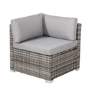 8PC Outdoor Dining Set Wicker Table &amp; Chairs-Grey-10