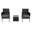 3PC Outdoor Table and Chairs Set-Black-3
