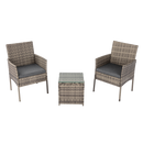 2 Seater PE Rattan Outdoor Furniture Chat Set- Mixed Grey-3