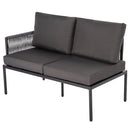 Eden 4-Seater Outdoor Lounge Set with Coffee Table in Black-Stylish Textile and Rope Design-3